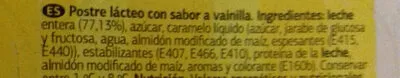 List of product ingredients flan vainilla Dia 6 x 100 g