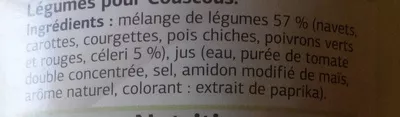 List of product ingredients Légumes pour couscous Dia 800 g