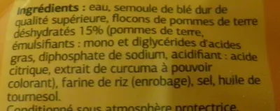 Lista de ingredientes del producto Gnocchi à poêler (x 2) Dia 300 g
