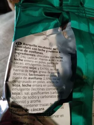 Lista de ingredientes del producto Mini-Wafer Choco Avellama  