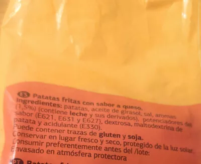 Lista de ingredientes del producto Patatas fritas onduladas Dia 