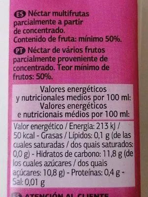 Lista de ingredientes del producto Néctar Frutikids Mango Dia 120 ml