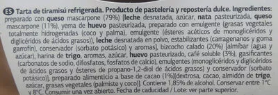 Lista de ingredientes del producto Tiramisú Dia 180 g