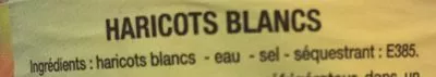 List of product ingredients Haricots blancs Dia 