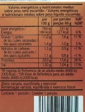 List of product ingredients Mejillones en escabeche Dia 