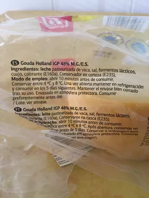 Lista de ingredientes del producto Gouda Holland Dia 