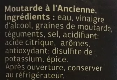List of product ingredients Moutarde à l'ancienne  Dia 350 g
