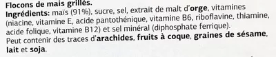 Liste des ingrédients du produit Corn flakes Dia 500 g