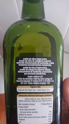 List of product ingredients Aceite de oliva virgen extra Alteza 750 ml