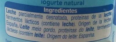 Lista de ingredientes del producto Yogur natural Alteza 125 g