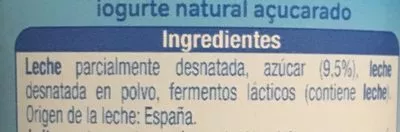 Lista de ingredientes del producto Yogur azucarado Alteza 125 g