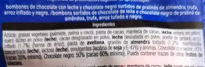 List of product ingredients Surtido de bombones Alteza 180 g