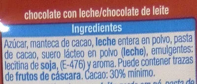 List of product ingredients Chocolate con leche Alteza 