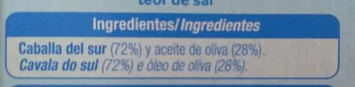 List of product ingredients Filetes de caballa del sur Alteza 65 g