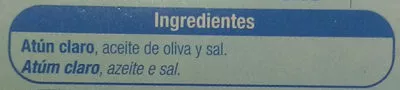 Lista de ingredientes del producto Atún claro en aceite de oliva Alteza 240 g