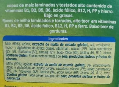 Lista de ingredientes del producto Corn flakes Alteza 