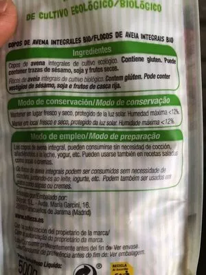 Liste des ingrédients du produit Copos de maíz tostado Alteza 