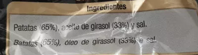 Lista de ingredientes del producto Patatas frutas extracrujientes Alteza 