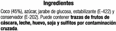 Liste des ingrédients du produit Turrón de coco Alteza 300 g