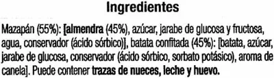 Lista de ingredientes del producto Pasteles de Gloria Alteza 200 g