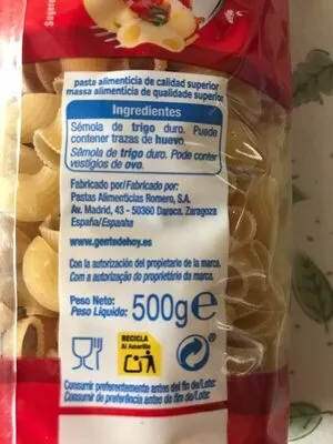 List of product ingredients Tiburones Alteza 500 g
