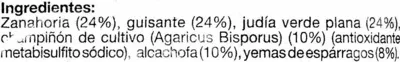 List of product ingredients Menestra de verduras congelada Alteza 400 g