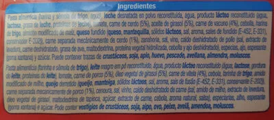 List of product ingredients Lasaña de carne con bechamel Alteza 500g
