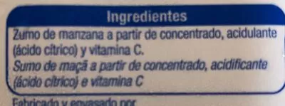 List of product ingredients Zumo de Manzana Alteza 1 L
