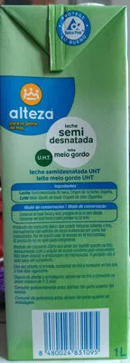 List of product ingredients Leche semi destanada Alteza 1 l