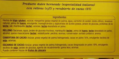 List of product ingredients Panettone con Crema de Tiramisú vendome 