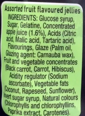 Lista de ingredientes del producto Randoms spooky mix Rowntrees, Nestlé 150g