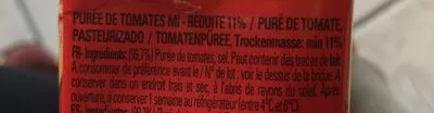 List of product ingredients Purée de Tomates Tat 