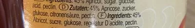 Lista de ingredientes del producto Confiture Abricots Metin 