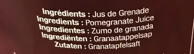 List of product ingredients Jus de Grenade Elite, Élite Naturel 1 Litre