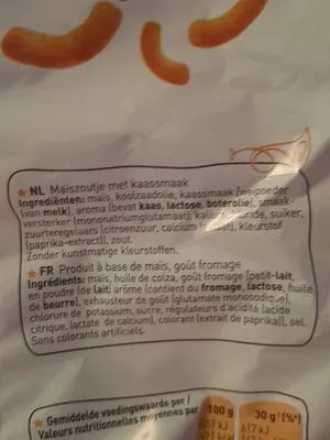 Lista de ingredientes del producto Chipito Goût Fromage Cheetos Cheetos 75 g
