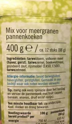 List of product ingredients mix voor Pannenkoeken Albert Heijn 400 g