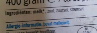 Liste des ingrédients du produit Goudse Jonge Kaas 48+ vvp 400 Gram Albert Heijn 