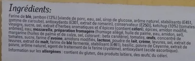List of product ingredients Original Bun's Jambon Ketchup McCain 400g