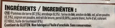 List of product ingredients Potatoes à Rôtir - Ail et persil McCain 700 g e