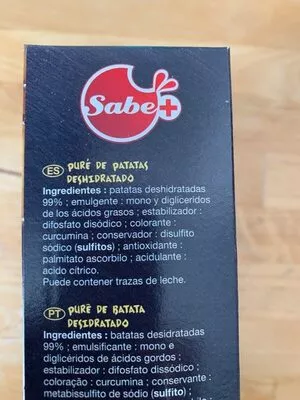 List of product ingredients Puré de patatas deshidratado  2 x 115 g