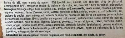 List of product ingredients Original Bun's Poulet Forestier McCain 400 g e (4 * 100 g)