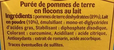 List of product ingredients purée Mamie Gourmande 