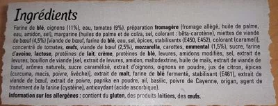Lista de ingredientes del producto Original Bun's Bolognaise McCain 400 g e (4 * 100 g)