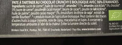 Lista de ingredientes del producto Rhapsody Crunchy Almond Brinkers 