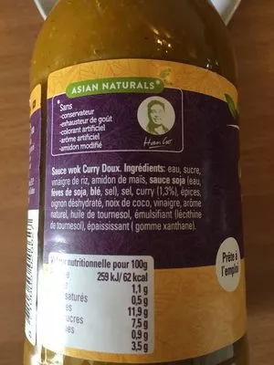 Liste des ingrédients du produit Wok Essentials Curry Doux Go tan 240ml