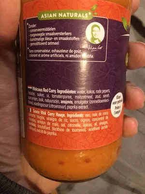 List of product ingredients Go-tan Wok Red Curry Go tan 