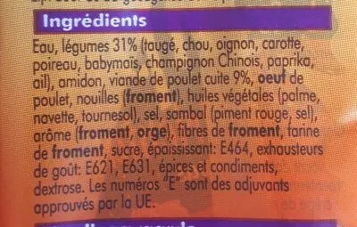 List of product ingredients Loempia Poulet Oriental  