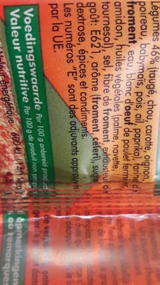 Lista de ingredientes del producto Mora Loempia , Vegetarisch  