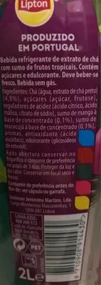 List of product ingredients Ice Tea Lipton,  Unilever 