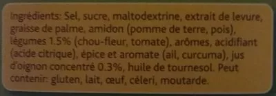 Lista de ingredientes del producto Bouillon De Légumes Déshydraté Knorr, Unilever Food Solutions 900g
